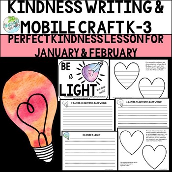 Preview of Valentine Mobile: Kindness Writing & Craft for January & February {Grades K-3}
