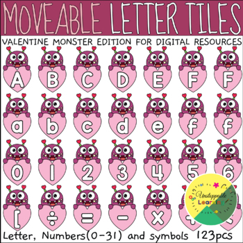 Preview of Valentine Monster Alphabet Letter Tiles
