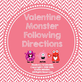 Valentine Monster Following 1,2,3 Step Directions