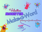 Valentine Monster Make-a-Word Game Common Vowel Teams