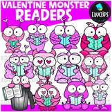 Valentine Monster Readers Clip Art Set {Educlips Clipart}