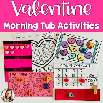 Preview of Valentine Morning Tub Activities for PreK/K