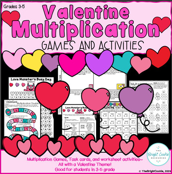 Preview of Valentine Multiplication Games and Activities- Grades 3-5