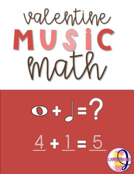 Preview of Valentine Music Math Cross Curricular Google Slides & Print and Go Worksheets