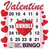 Valentine Number Bingo Bundle ESL ELL Newcomer Game