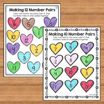 Preview of Valentine Kindergarten Math Activities and Worksheets for the Common Core