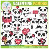 Valentine Pandas Clip Art