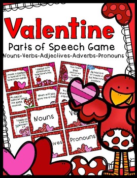 Preview of Valentine Parts of Speech Game: Nouns, Verbs, Adjectives, Pronouns, Adverbs