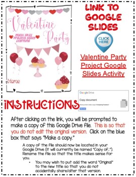 Preview of Valentine Party Project Based Learning