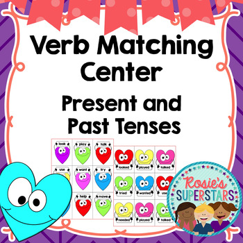 Preview of Valentine Past Tense Verb Matching/Memory