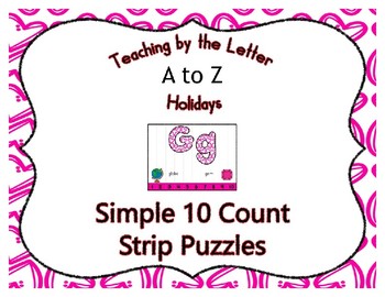 Valentine Pink Hearts ~ Teaching by the Letter Holiday Strip Number Puzzles