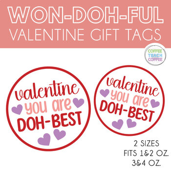 Preview of Valentine Play Doh Gift Tag, Valentine Play Dough Card, Valentine Play Doh Tags