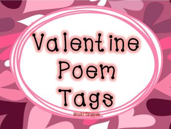 Valentine Poem Tags by Nicki Thigpen | Teachers Pay Teachers