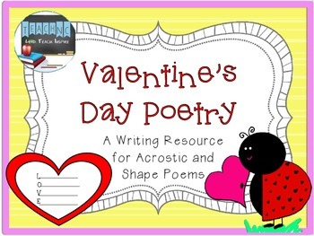 Preview of Valentine Poetry Freebie! (Shape & Acrostic Poems)