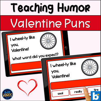 Preview of Valentine Puns Speech Therapy Activity Teaching Humor BOOM ™ Cards