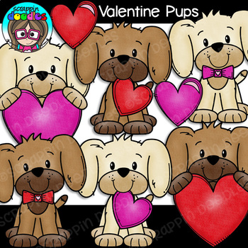Preview of Valentine Pups Clipart {Scrappin Doodles Clipart}