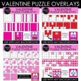 Valentine Puzzle Progression Overlay Bundle {Valentine Clipart}