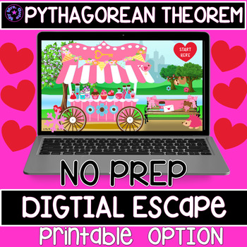 Preview of Valentine Pythagorean Theorem Digital Escape Room