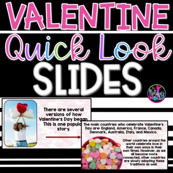 Preview of Valentine Quick Look Slides (What is Valentine's Day)