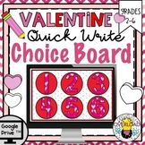 Valentine Quick Write Choice Board: Digital writing prompt