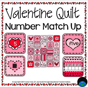 Preview of Valentine Quilt Number Match Up