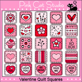 Valentine's Day Clip Art - Quilt Squares Clip Art - Candy 