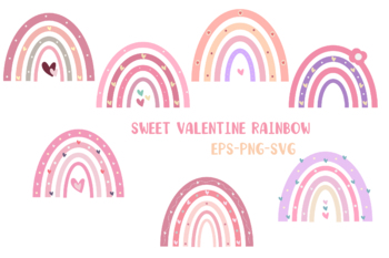 Download Valentine Rainbow Clipart Png Svg Commercial Use Valentine S Day