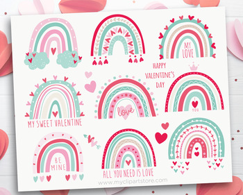 Valentine Boho Rainbow Clip Art Set – Daily Art Hub // Graphics, Alphabets  & SVG