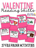 Valentine Reading Skills File Folder Tasks (27 Tasks Included)