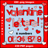 Valentine Red Hearts Display Letters & Numbers Pack - 280 