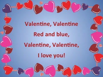 Preview of Valentine Red and Blue: PDF/PowerPoint and Song Sorting Activity