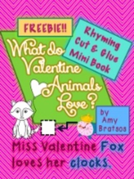 Preview of Valentine Rhyming Cut & Glue Beginning Reader Mini-Book