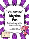 Music Worksheets:Math, Rhythmic Notation, Composing {Valen