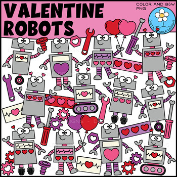 Preview of Valentine Robots Clipart