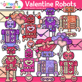 Valentine Robots Clipart: Cute Pink Robot Clip Art Transpa