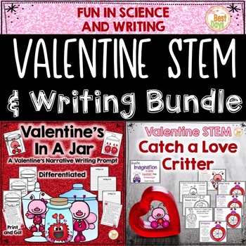 Preview of Valentine STEM and Writing BUNDLE:  Catch a Critter and Valentines in a Jar