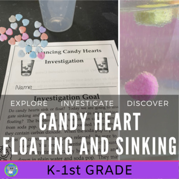Preview of Valentine Science Candy Heart Experiment | Floating And Sinking  Grade K and 1