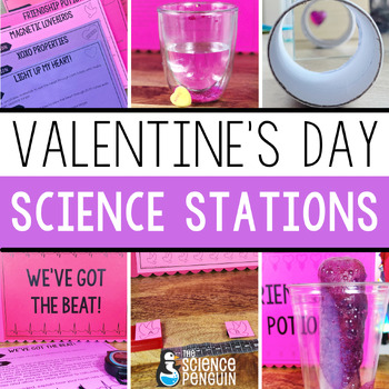 Preview of Valentine's Day Activities | Science Math STEM Stations 4th Grade 5th Grade