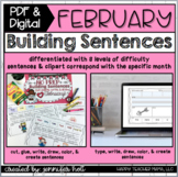 Valentine Sentence Building (February) | PDF & DIGITAL for
