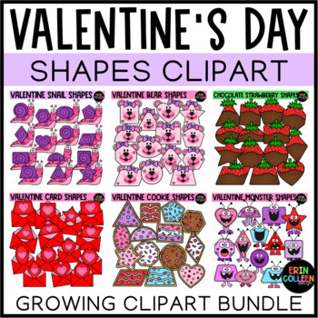 Preview of Valentine Shapes Clipart Bundle