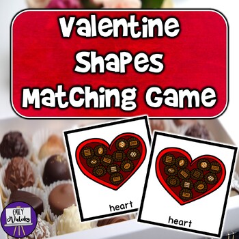 Preview of Valentine Shapes Matching Game - Preschool Kindergarten February Math Center