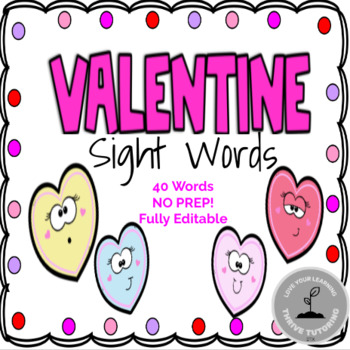Preview of Valentine Sight Words *Editable & FREE*
