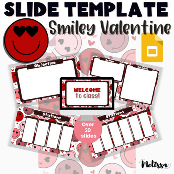 Preview of Valentine Slides Template | Google Slides Template Retro Smiley Face 