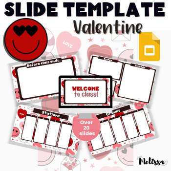 Preview of Valentine Slides Template | Google Slides Template Retro Smiley Face