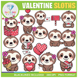 Valentine Sloths Clip Art