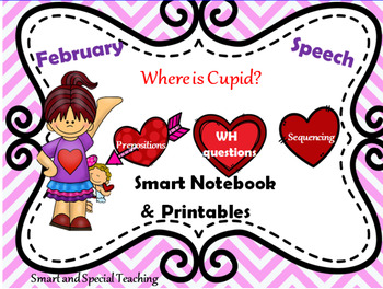 Preview of Valentine's Day Speech Therapy Smart Notebook and Printables Mega Pack
