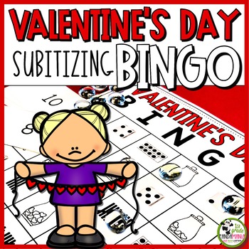 Preview of Valentine Subitizing Number Sense BINGO Numbers 1-10 Grades K-1