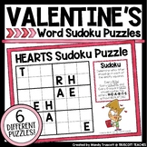 Valentine Sudoku Word Puzzles | HEART Valentines Activity