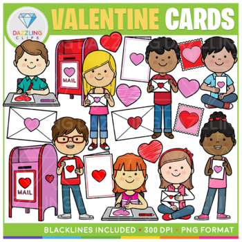 Valentine's Day Clip Art, Heart Stamps for Classroom Mail