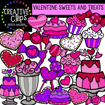 Preview of Sweets and Treats Valentine Clipart {Creative Clips Clipart}